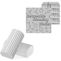 2-Pack Grey Damp Clean Duster Sponge & 4-Pack Grey Cleaning Cloths