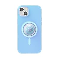 PopSockets iPhone 15 Plus Case with Round Phone Grip Compatible with MagSafe, Phone Case for iPhone 15 Plus, Wireless Charging Compatible - Blue Opalescent