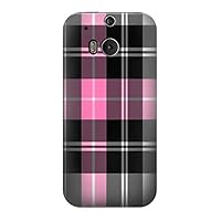 R3091 Pink Plaid Pattern Case Cover for HTC ONE M8