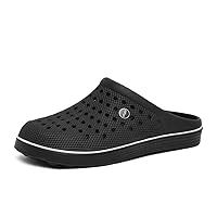 Breathable hole shoes for external wear, non slip toe slippers for outdoor sports, soft soles for leisure beach sandals, men's garden clogs, large black 10 11 12