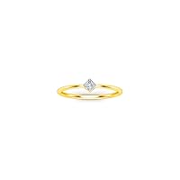 0.30 Ctw Princess Cut Simulated Diamond Engagement Solitaire Anniversary Promise Womens & Girls Ring 14K Yellow Gold Plated
