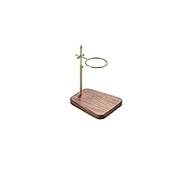 Pour Over Stand Coffee Station, Pure Copper Pour Over Coffee Dripper Height Adjustable Coffee Filter Stand Holder with Walnut Wooden Base for Coffee Beer Drink Maker (pure copper with walnut base)