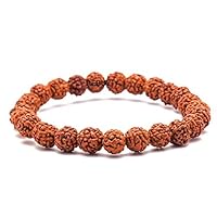 Rudraksha Beaded Bracelet,Tibetan Mala, Meditation Beads, Round Beads, Strecthy Bracelet, Healing Crystal (Rudraksha bracelet)