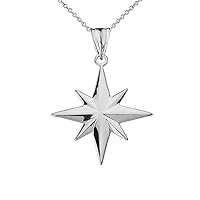 NORTH STAR PENDANT NECKLACE IN WHITE GOLD - Gold Purity:: 10K, Pendant/Necklace Option: Pendant Only