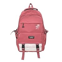 Cute Backpack for Women Men, Kawaii Y2K Grunge Solid Color Harajuku Hiking Travel Aesthetic Rusksack Daypack (red)