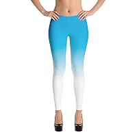 GearBunch Ombre Sky Blue to White Women’s Leggings - Tie Dye Leggings, with High Waist Elasticity | Perfect for Any Occasion
