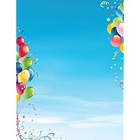 Great Papers! Balloons Everywhere Letterhead for Invitations, Announcements and Personal Messages, Printer Friendly 8.5