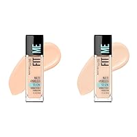 Fit Me Matte + Poreless Liquid Foundation Makeup, Ivory and Natural Ivory, 1 Count