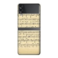 R2504 Vintage Music Sheet Case Cover for Samsung Galaxy Z Flip 4