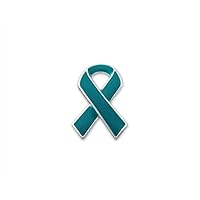 Ovarian Cancer Awareness Wholesale Pack Pins/Bulk Pins - Teal Ribbon Pin for Ovarian Cancer Awareness - Perfect for Support Groups, Event, Gift-Giving and Fundraising