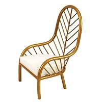 1:6 Dollhouse Furniture Decorative Gold Metal Chair Heavyweight for 12