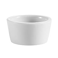 CAC China 2-Ounce Super White Porcelain Round Ramekin, 2-1/4 x 2-1/4