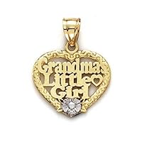 14k Two Tone Gold Grandmas Little Girl Pendant Necklace Jewelry for Women