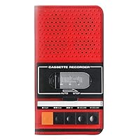 RW3204 Red Cassette Recorder Graphic PU Leather Flip Case Cover for LG Q Stylo 4, LG Q Stylus