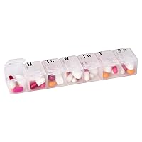 Weekly (7-Day) Pill Organizer, Vitamin Case, And Medicine Box, Medium Compartments, Natural