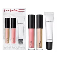 M.A.C Lost In Gloss Lipglass Trio - Pink - 2 New Sparkling Shades of Full-Sized Lipglass (Melt My Heart, Gleam On) and Full-Sized Lipglass Clear.