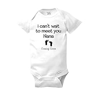 I can't wait to meet you Nana Coming Soon Grandma surprise grandmother reveal baby onesie pregnancy announcement