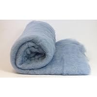 Heidifeathers Dyed Wool Batts - Choose Size and Colour (Large (7 oz), Light Blue)