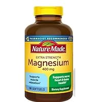 Nature Made Magnesium 400 MG Oxide Extra Strength 180 SOFTGELS, 180 Supply Days | Supports Muscle Relaxation, Nerve, Bone and Heart Health