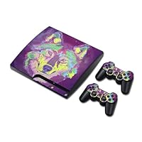 Vinyl Decal Skin/stickers Wrap for PS3 Slim Play Station 3 Console and 2 Controllers-Wolf in Oilpainting