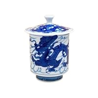 有田焼やきもの市場 Japanese Yunomi Tea Cup with Lid Arita Imari ware Made in Japan Tomi Ryu Dragon Extra Large