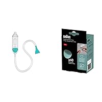 Braun Manual Nasal Aspirator – Quickly and Gently Clear Stuffed Infant Noses with Braun Manual Nasal Aspirator Filters, 40 Count