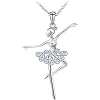 925 Starling Silver Dancing Lady Pendant for Girls & Women's | Rhodium Plated With 18
