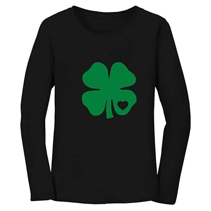 St Patricks Day Shirt Women Teen Girls Irish Shamrock Long Sleeve T-Shirt