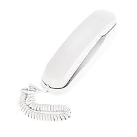 BISOFICE Corded Phone, Landline Phone for Home with Cord, No AC Power/Battery Required Wall Mountable Phone for Landline Supports Mute/Pause/Redial Functions for Hotel Office Bank Call Center (White)