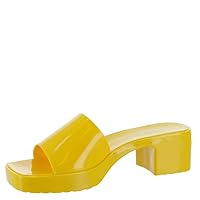 Jessica Simpson Gavena Women's Patent Square Toe Slide Sandals