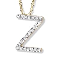 Diamond Initial Pendant Z in 14k Yellow Gold