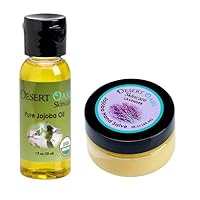 100% Organic Pure Jojoba Oil. Travel Size 1 oz plus Lavender Hand Salve with over 50% Jojoba Oil. 100% Natural (1 fl oz/29 ml)