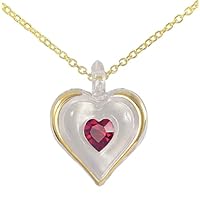 ~ July Birthstone Heart Necklace