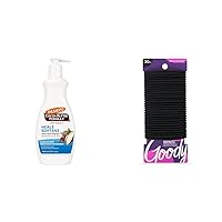 Palmer's Cocoa Butter 13.5 Oz Lotion & Goody 30 Count Ouchless Black Hair Ties For Ponytails