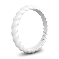 Enso Rings Stackable Braided Silicone Wedding Ring – Hypoallergenic Unisex Stackable Wedding Band – Comfortable Minimalist Band – 2.5mm Wide, 8mm Thick