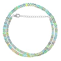 Ethiopian Opal Necklace, Multi Fire Opal Necklace, Welo Opal Necklace, Ethiopian Opal Silver Necklace, Gift for Her, Opal Beaded Necklace CHIK_NECKLACE-35866