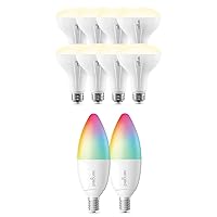 BR30 Zigbee Smart Light Bulbs That Compatible with Alexa Soft White 8 Pack Bundle with Sengled Zigbee Smart E12 Candelabra Light Bulbs Soft White, Compatible with Alexa, 2 Pack