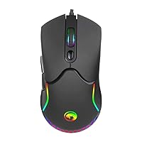 Marvo M359 800-3200 DPI Wired Gaming Mouse with RGB Lighting, Black
