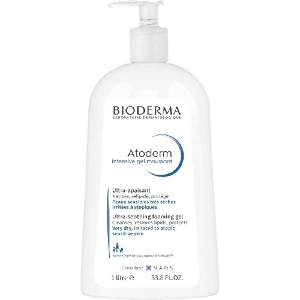 Bioderma - Atoderm - Intensive Gel Moussant - Ultra Rich Foaming Cleansing Gel - Anti-Itching - Body Wash for Very Dry to Atopic Sensitive Skin