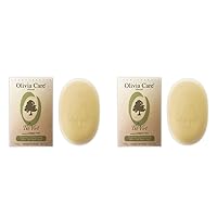 Olivia Care O LINE Organic Green Tea Bath & Body Bar Soap -100% all Natural shower soap good for Sensitive Skin! (Pack of 2)