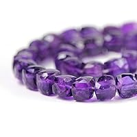 Amethyst Micro Faceted Cube Beads 2 Grape Purple Dark Purple Semi Precious Gemstone 6-7 mm