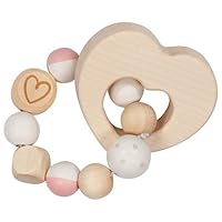 Goki 65219 - Grasping Toy Elastic Heart - Trains The Gripping Reflex - Handmade, Made in Germany
