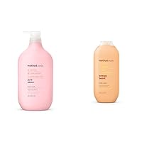 Method Body Wash Pure Peace Paraben Free 28 oz and Energy Boost Paraben Free 18 oz Bundle (Pack of 1)