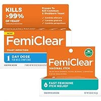 FemiClear 1-Day Yeast Infection Treatment & Vaginal Itch Relief Ointment - Fast Relief Bundle (Pack of 2)