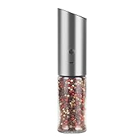 Zhong Electric Salt and Pepper Grinder USB Rechargeable Salt and Pepper Shaker Automatic Spice Mill with Adjustable Coarseness