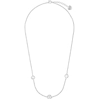 Joop! 2038047 Women's Necklace with Pendant 925 Sterling Silver with Synthetic Zirconia 42 + 3 cm White Cornflower Comes in Jewellery Gift Box, Cubic Zirconia