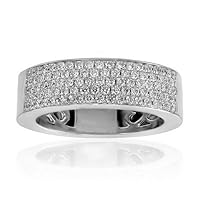 1.50 ct Five Row Ladies Round Cut Diamond Anniversary Ring in 18 kt White Gold