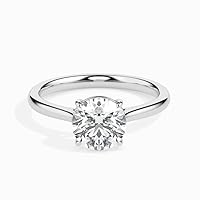 Kiara Gems 1.80 CT Round Infinity Accent Engagement Rings Wedding Eternity Band Vintage Solitaire Silver Jewelry Halo-Setting Anniversary Praise Vintage Rings, Gift