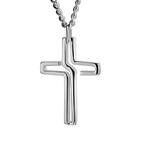 Men's Stainless Steel Path Cross Necklace- Psalm 25:4