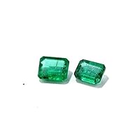 5.87cts 2 Pieces Natural Emerald Octagon Shape Zambian Loose Emerald Gemstones